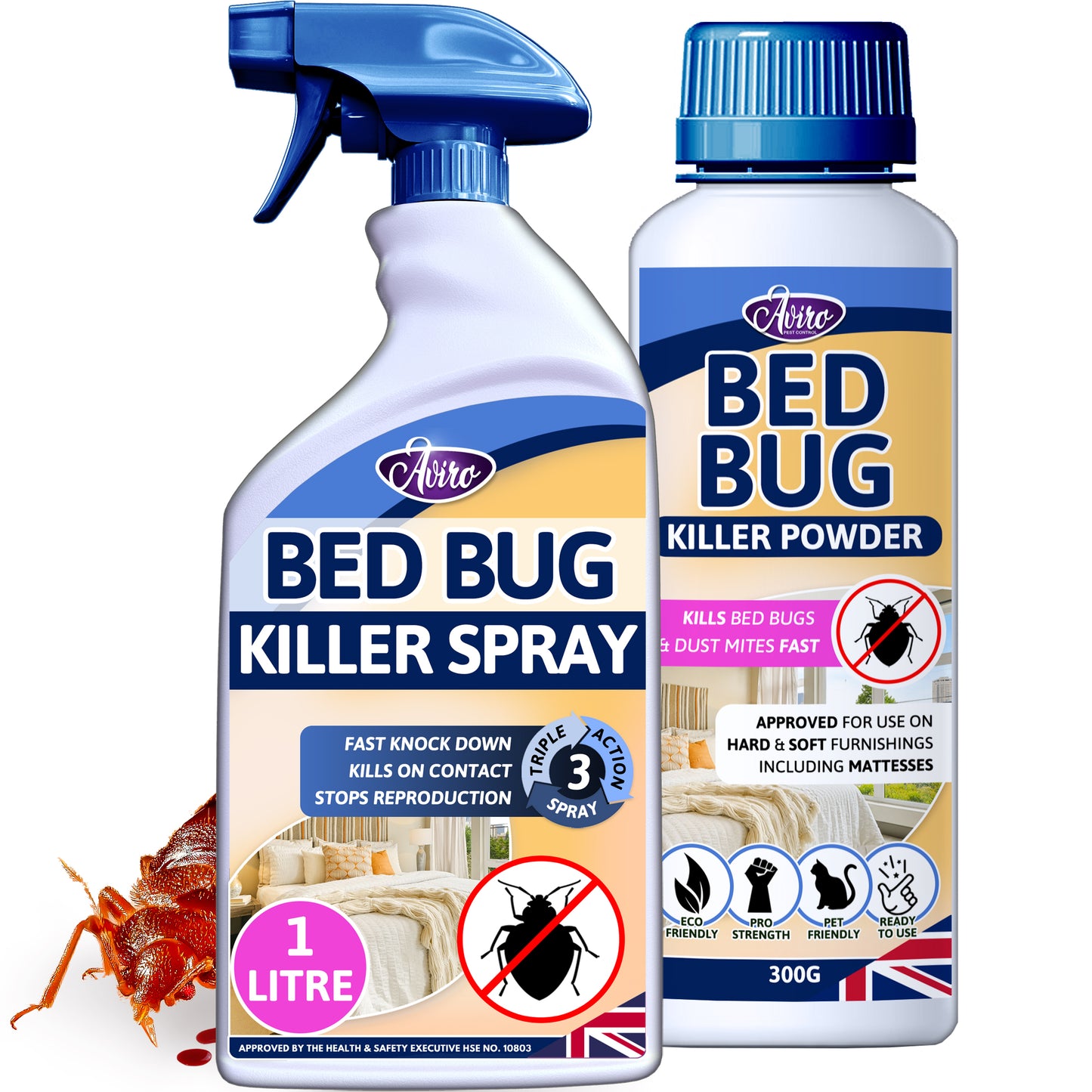 aviro-bed-bug-killer-spray-1-liter-and-powder-300-gram-pack-front-view