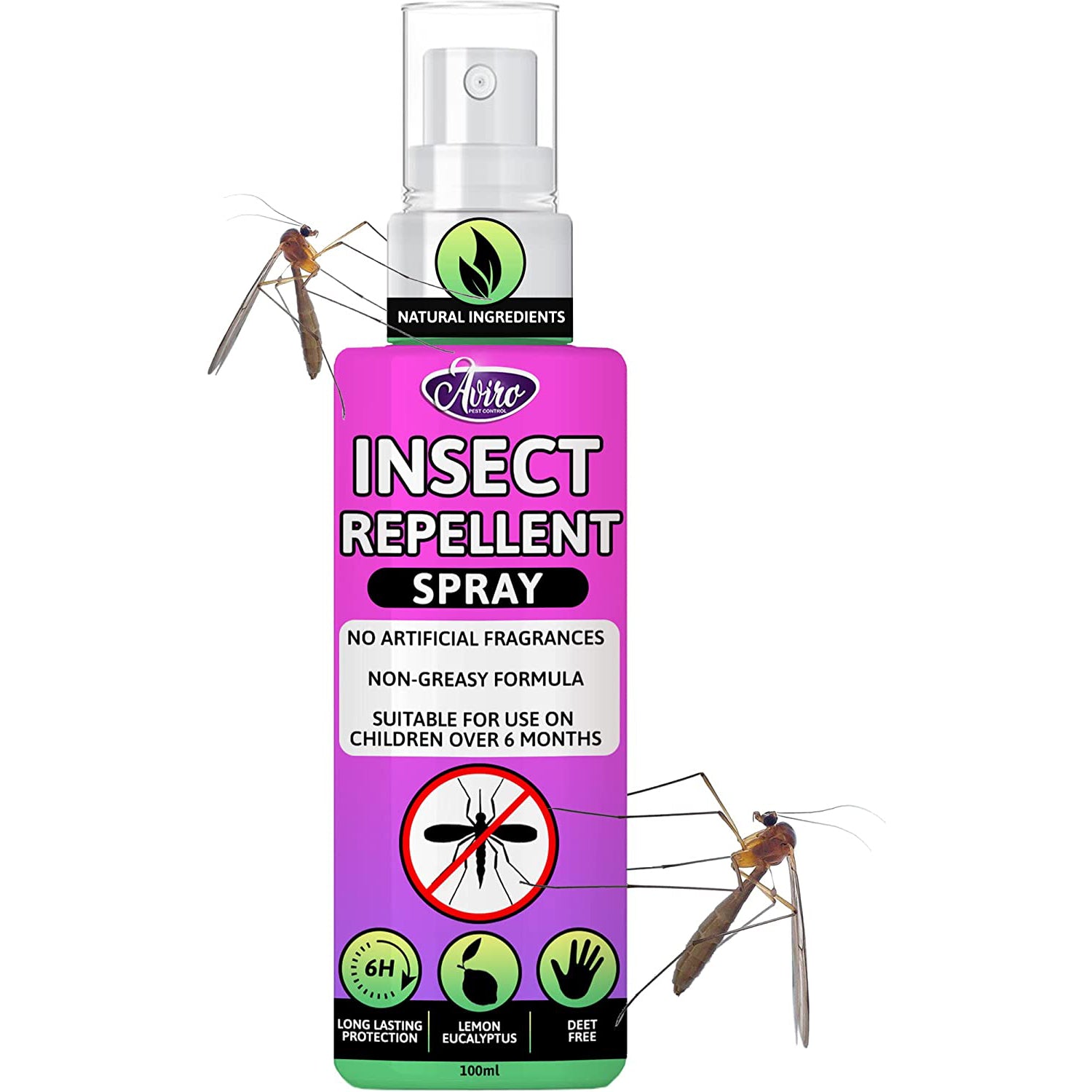 Safe for Family & Travel: Aviro Mosquito Repellent (100ml, No Artificial  Fragrances) – Aviro Pest Control