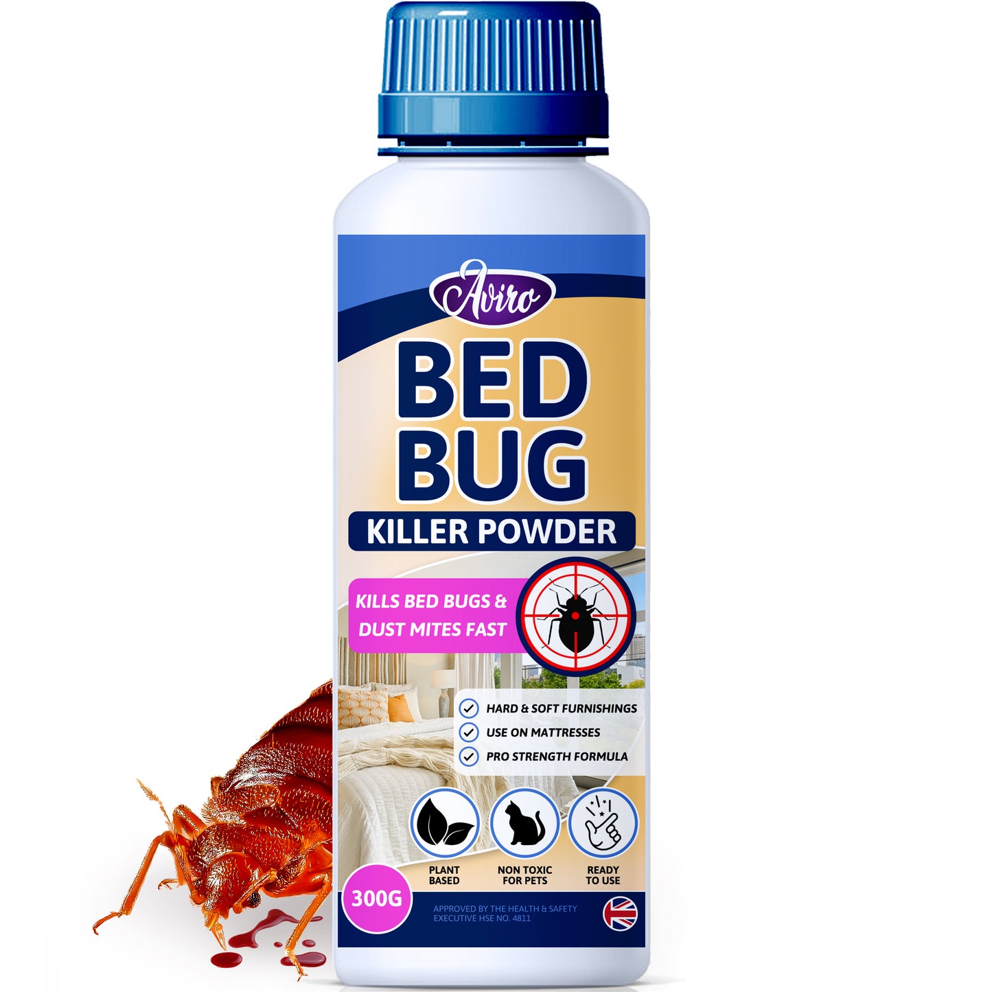 Aviro Bed Bug Killer (1 Litre) - Bed Bug Treatment Spray Approved For Use On Mattresses, Carpets And Hard Surfaces. Professional Strength For Immediate Control And Long Lasting Prevention