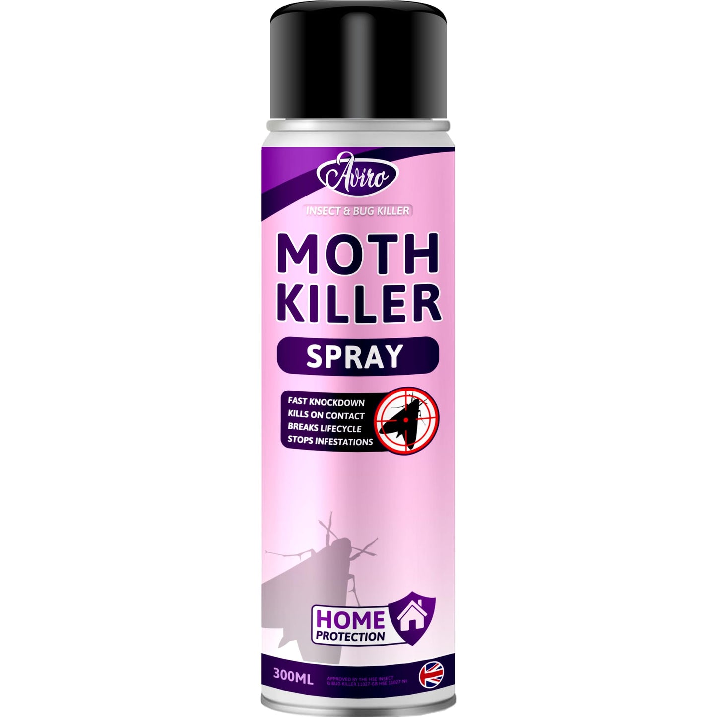 Aviro Moth Killer Spray - Fast Acting Moth Repellent For Wardrobes, Fabric & Surfaces. Powerful Carpet Moth Spray, Household Moth Protection For Immediate Treatment & Ongoing Control Against Moths