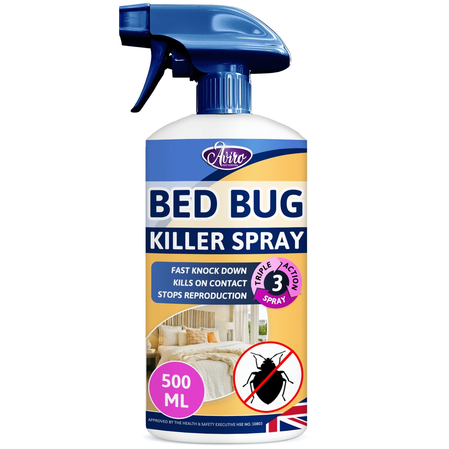 Aviro Bed Bug Killer (1 Litre) - Bed Bug Treatment Spray Approved For Use On Mattresses, Carpets And Hard Surfaces. Professional Strength For Immediate Control And Long Lasting Prevention