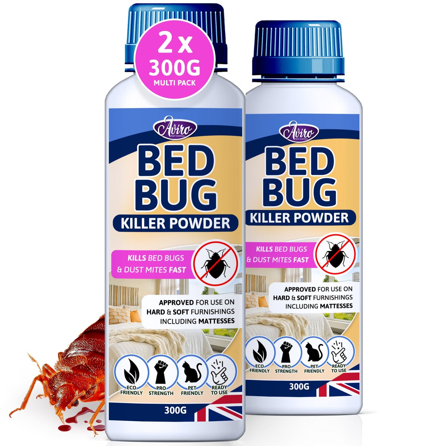 Aviro Bed Bug Killer (1 Litre) - Bed Bug Treatment Spray Approved For Use On Mattresses, Carpets And Hard Surfaces. Professional Strength For Immediate Control And Long Lasting Prevention