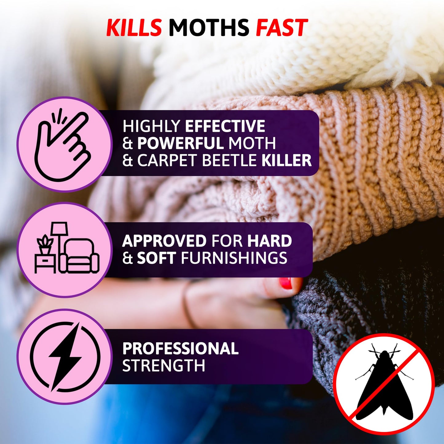 Aviro Moth Killer Powder - Professional Grade Carpet Moth Treatment. Pet-Friendly Moth Powder Approved For Use On Hard & Soft Furnishing Including Carpet. Naturally Derived Carpet Beetle & Moth Killer